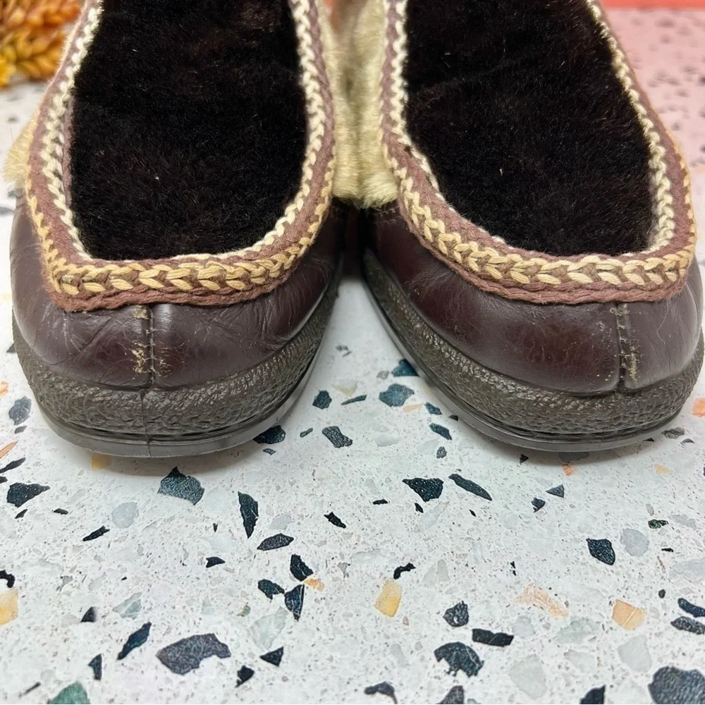 Vintage Apres Ski Faux Fur Cabin Boots Winter Lodge Women’s Snow Boots Sz 8